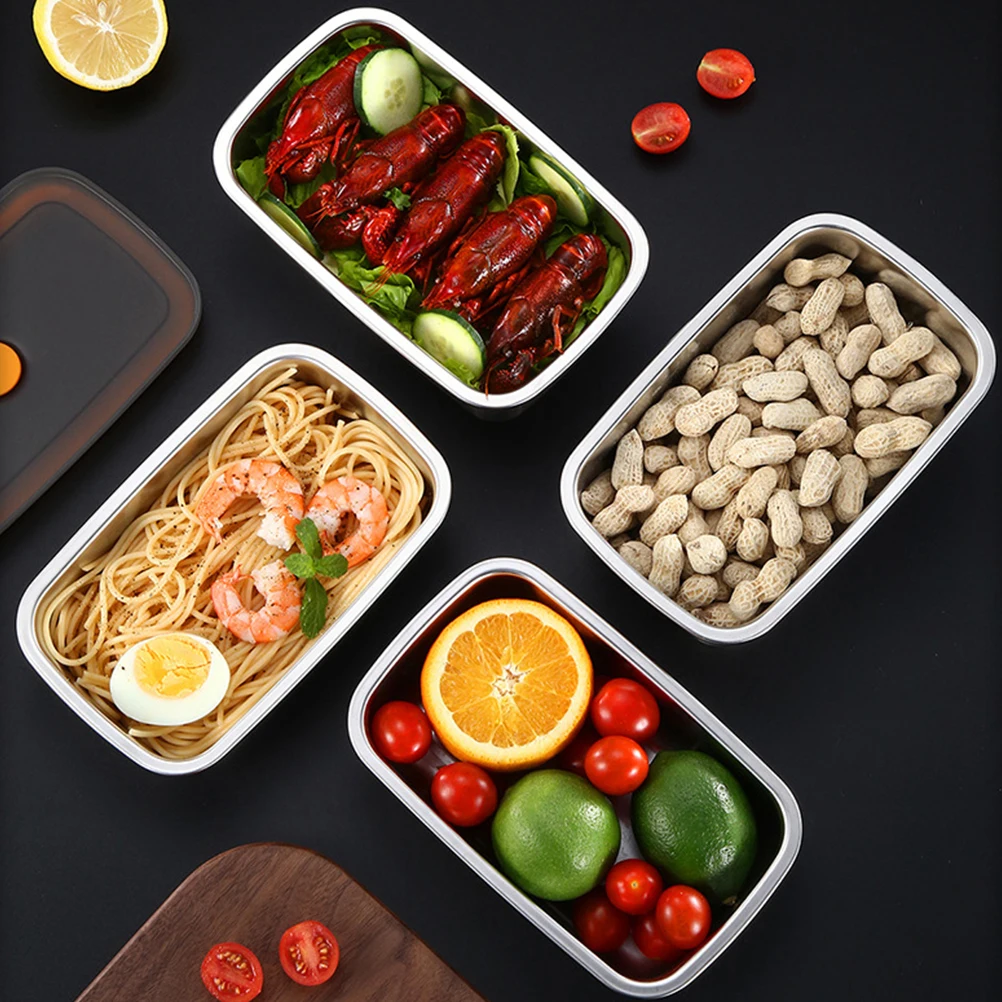 

Stainless Steel Lunch Sealed Container For Fresh Food Storage Fruit Box Kitchen Organizer Portable Food Storage Box