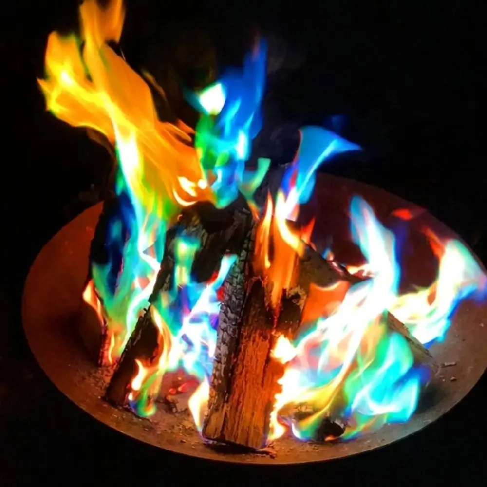 Color Changing Fire Powder Camping Bonfire Party Magical Flame Effect Outdoor Garden Decoration Essential Accessory