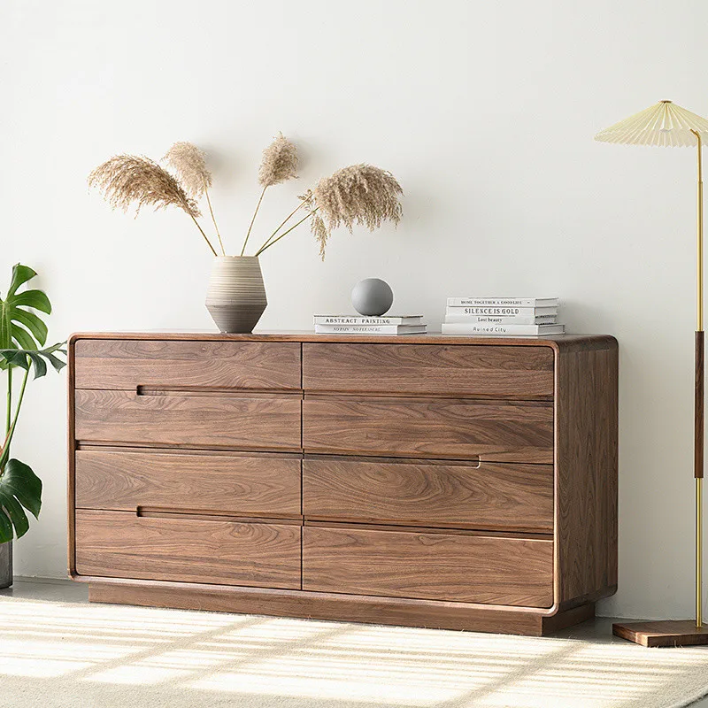 

North American black walnut eight-bucket cabinet, bedroom, bedside storage cabinet, wall drawer cabinet, simple TV cabinet