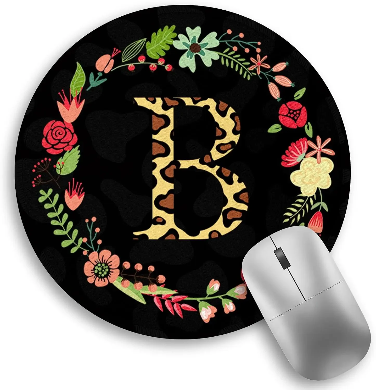 Mouse pad 1pc Moderate thickness Black Round Mouse Pad Personalized, Computer Mouse Pads for Desk, Travel Mousepad with Non-Slip