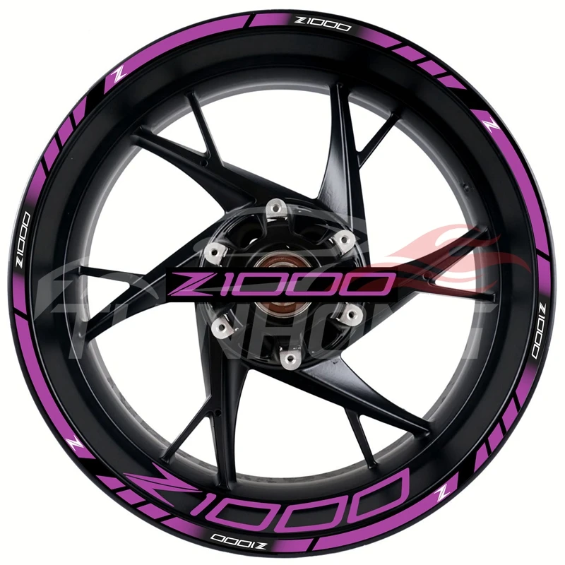 Nieuw Patroon Voor Kawasaki Z1000 Motorfiets Een Set 17 Inch Voor En Achter Frame Decal Wiel Hub Waterdichte Reflecterende Velg stickers