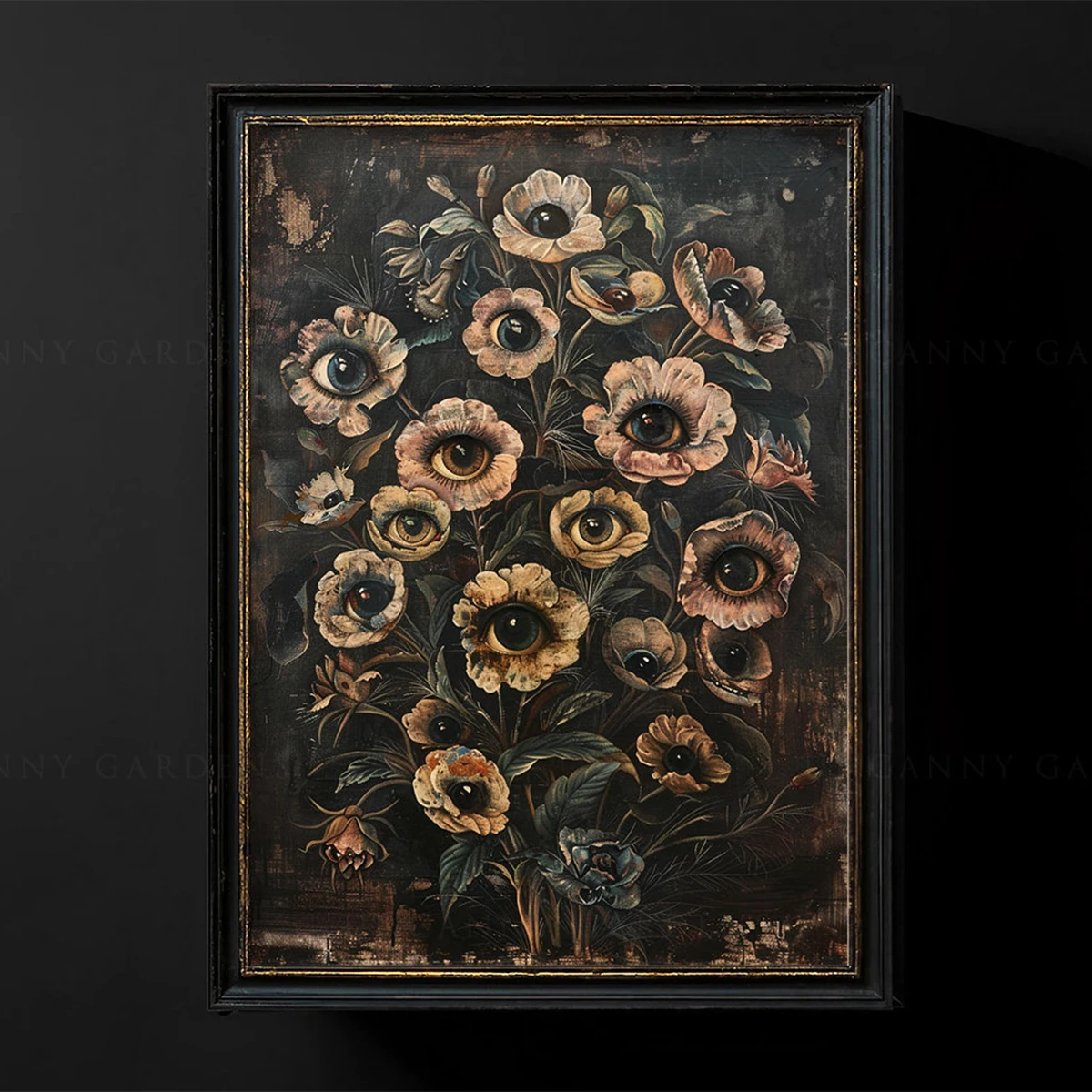 Print Poster Vintage Dark Botanical Style for Wall Art Home Decor Poster-unframed Victorian Gothic Floral Evil Eye Canvas