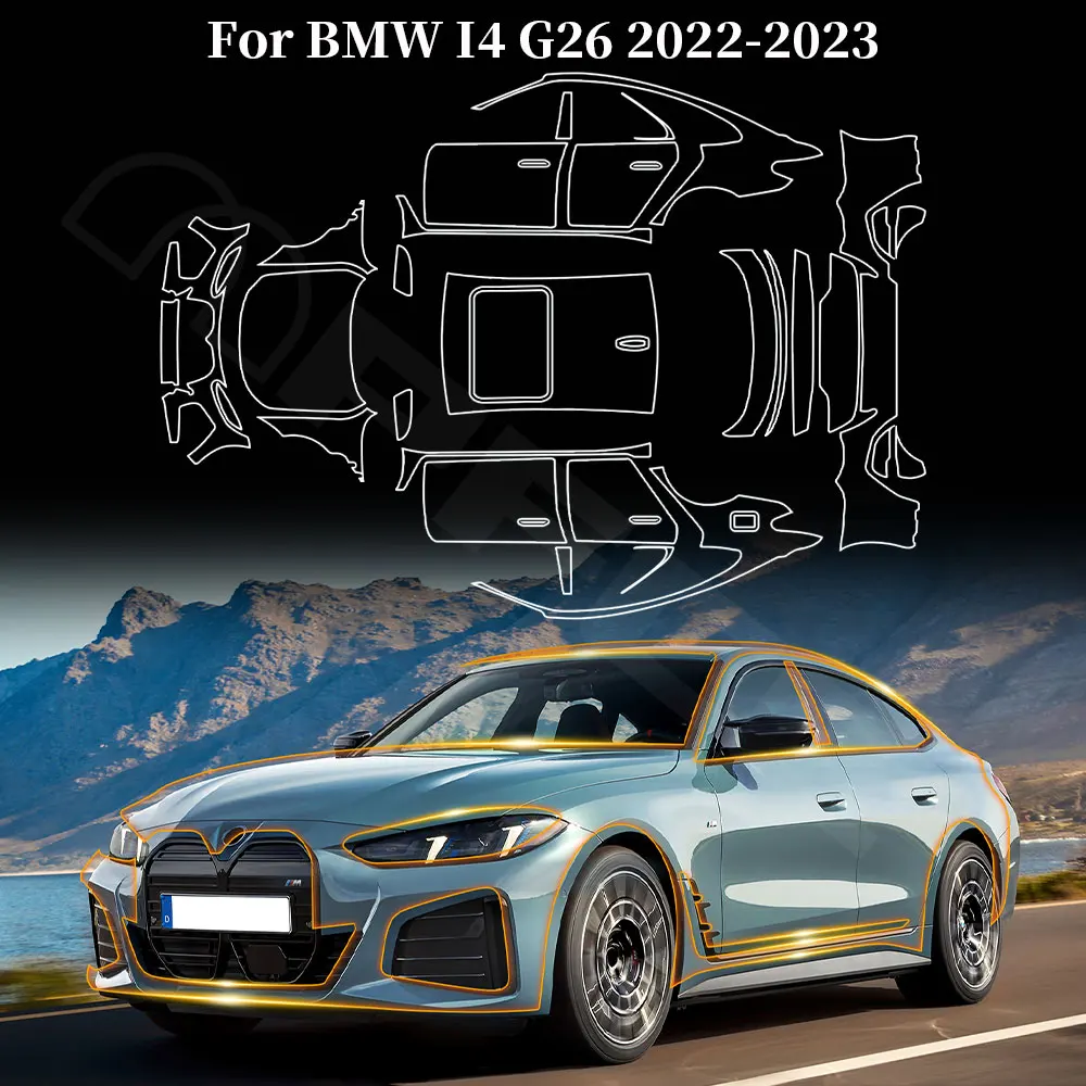 

TPU Pre-Cut PPF Protection Film for BMW i4 G26 2022 2023 Car Clear Decal Kit 3Pcs Transparent Anti Scratch Accessories 8.5thick
