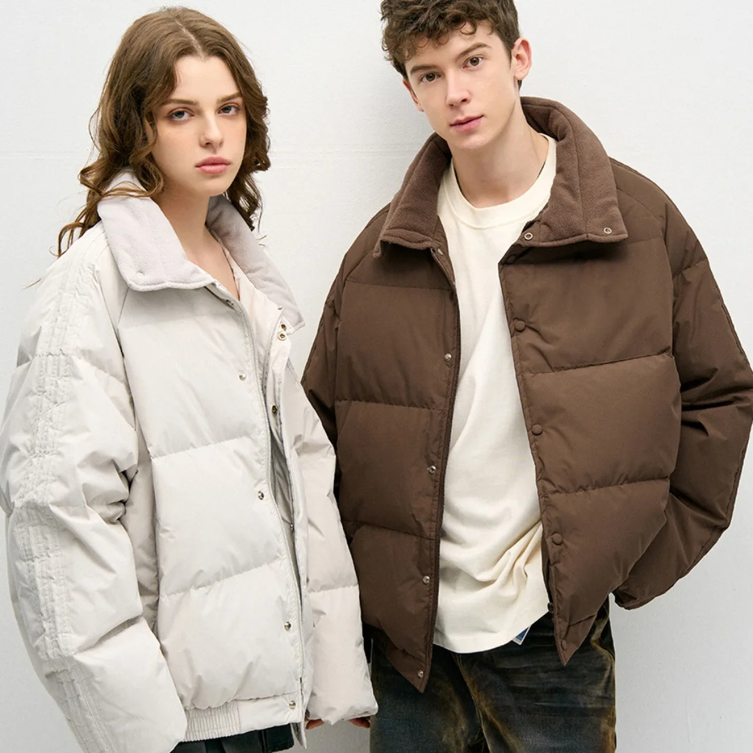 American Style Loose-Fit Casual Zip-Up White Duck Down Winter Jacket Trendy Men Women Wear Anti-Cold Lifestyle Feathered Vest