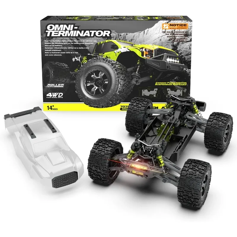 Mini 1:10 Carbon Fiber RC Car Roller For Adults, 4X4 Off-Road RC Truck With Central Differential Transmission Structure