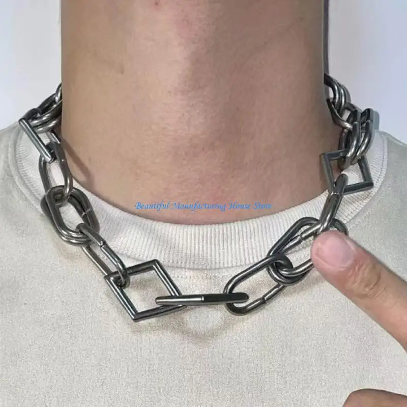 

E56A Ti Steel Texture Daily Wear Necklace Perfect for Fashionable Women