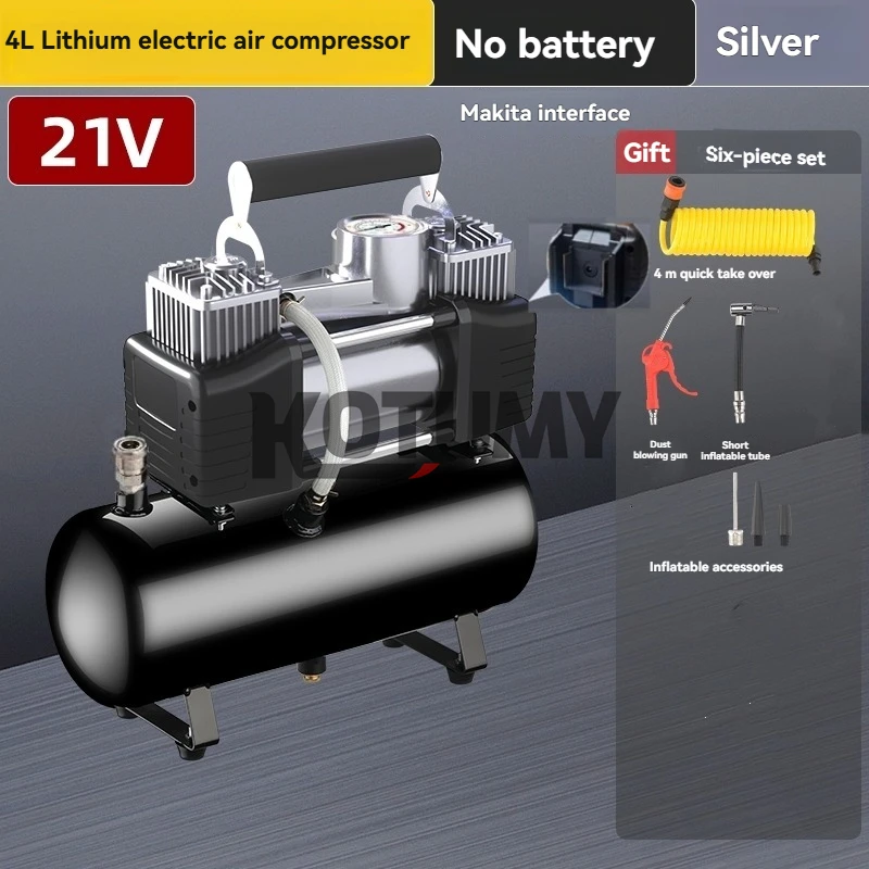 21Vリチウム電池式エアコンプレッサー 小型携帯用エアポンプ 屋外用エアコンプレッサー ハイパワー ワイヤレス空気入れ