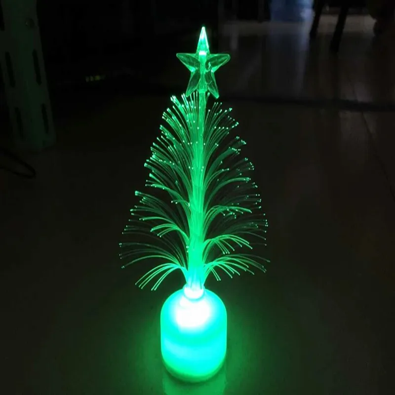 Светодиодная лампа в виде рождественской елки, меняющая цвет лампочки, рождественские украшения для дома, новогодний подарок, цветная оптоволоконная Светодиодная лампа