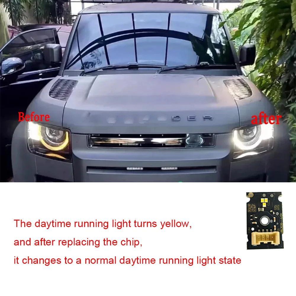 White Lightsource LED Chips Farol, Luz Diurna, Placas DRL, Fit para Land Rover Defender 2020-2023, CML-G5M3 5120-1 UBL, Novo