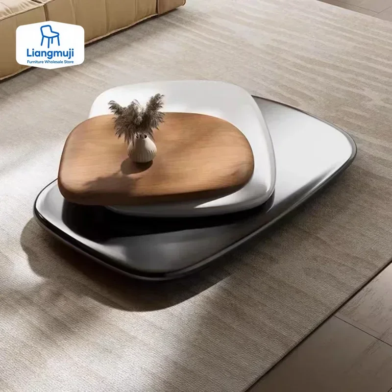 

Вращающийся журнальный столик, итальянский минималистский итальянский дизайнерский креативный плавающий чайный столик для больших квартир, высокое качество