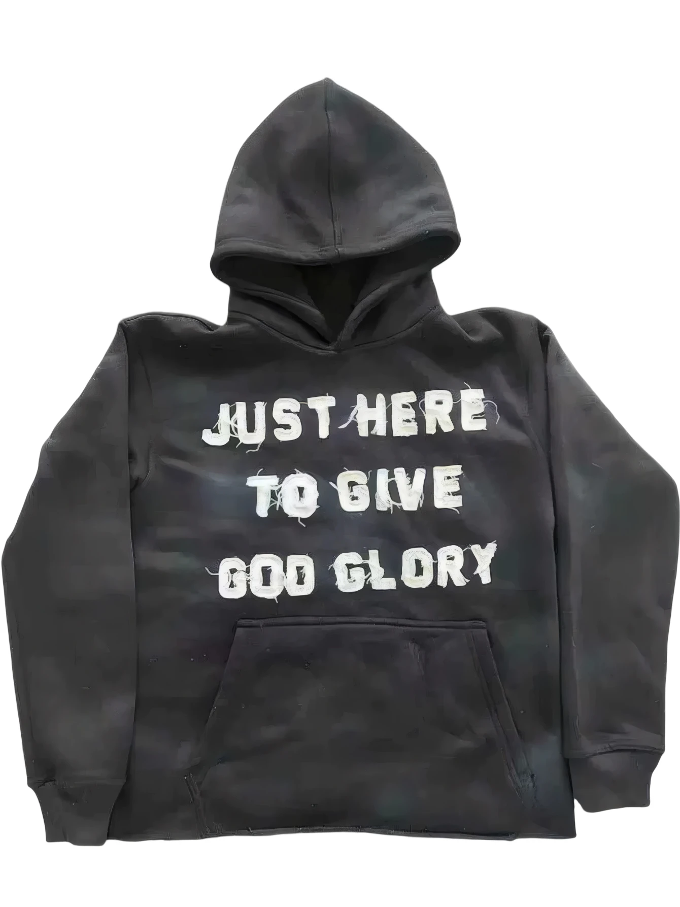 سترة بغطاء للرأس زرقاء للرجال سترة خريفية كبيرة الحجم مطرزة بحروف فقط هنا لإعطاء GOD GLORY Street الهيب هوب للجنسين #4