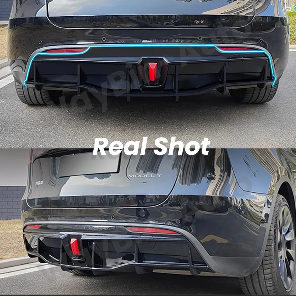 Modello Y 2020-2023 Kit corpo vettura per Tesla WF Sport Tunning Nero lucido Diffusore posteriore Spoiler Paraurti anteriore Labbro Gonna laterale