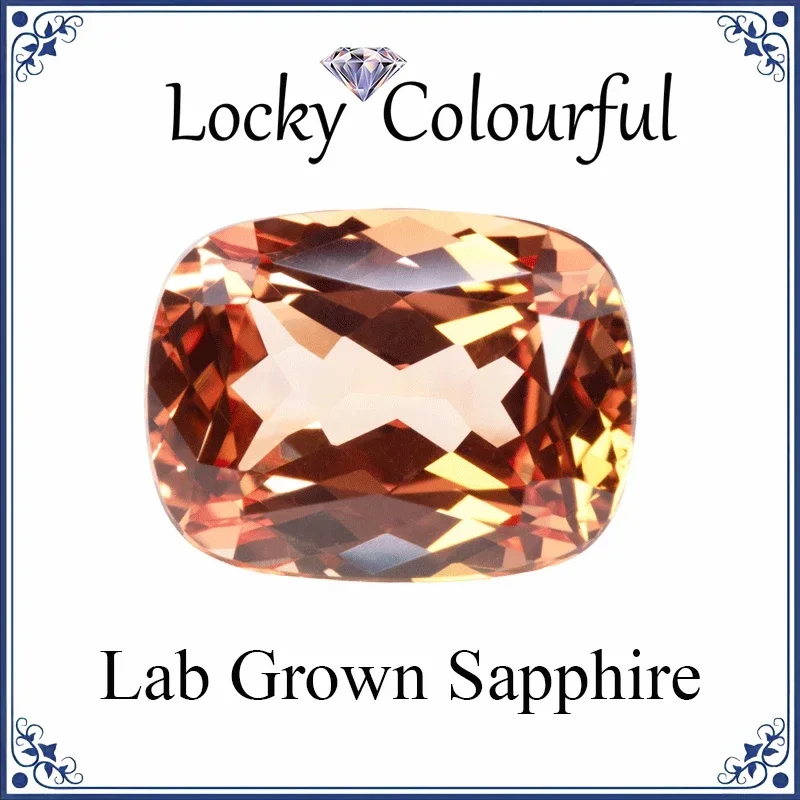 

Lab Grown Sapphire Orange Color Cushion Shape Charms Beads VVS1 for DIY Jewelry Making Rings Material Selectable AGL Certificate