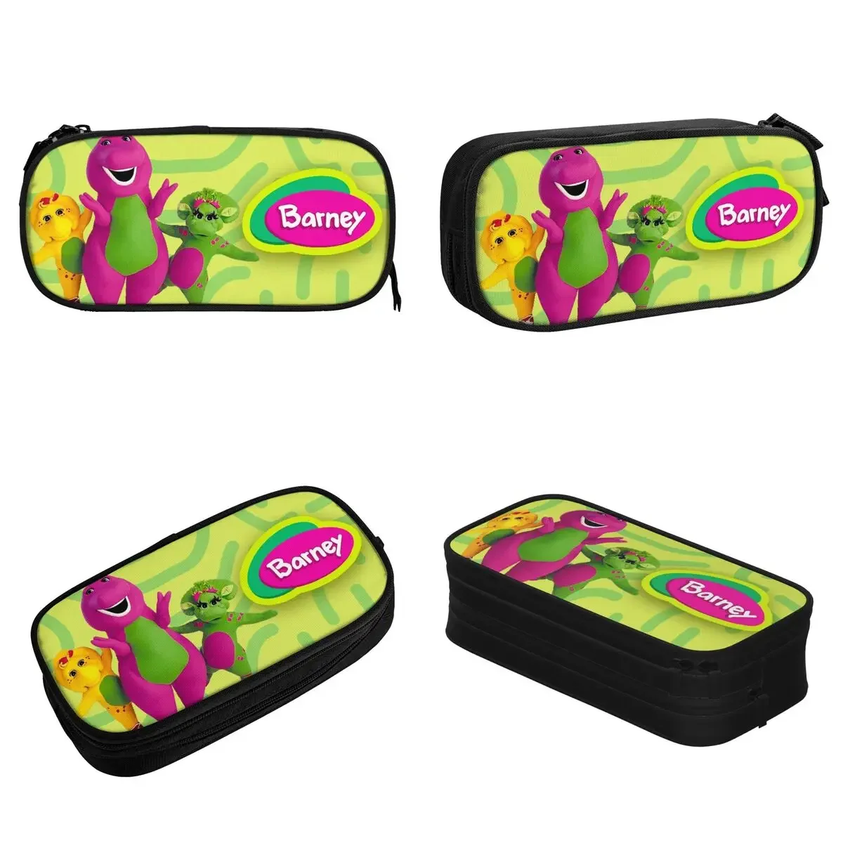 Cute Dinosaur Cartoon Pencil Cases Barney Friends Dinosaurs Pen Box Bags Girl Boy Big Capacity School Supplies Gifts Pencilcases