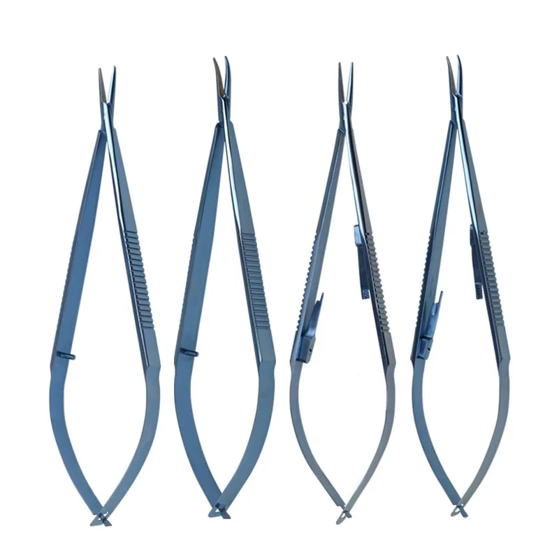 

GREATLH 1pc 140mm Needle Holder Pliers Head with Tungsten Steel Coating Titanium Alloy Ophthalmic Surgical Tools