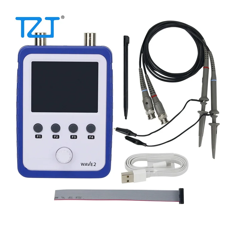 TZT WAVE2 Portable Digital Oscilloscope 2 Channel 0-200KHz Signal Generator Assembled 2.4