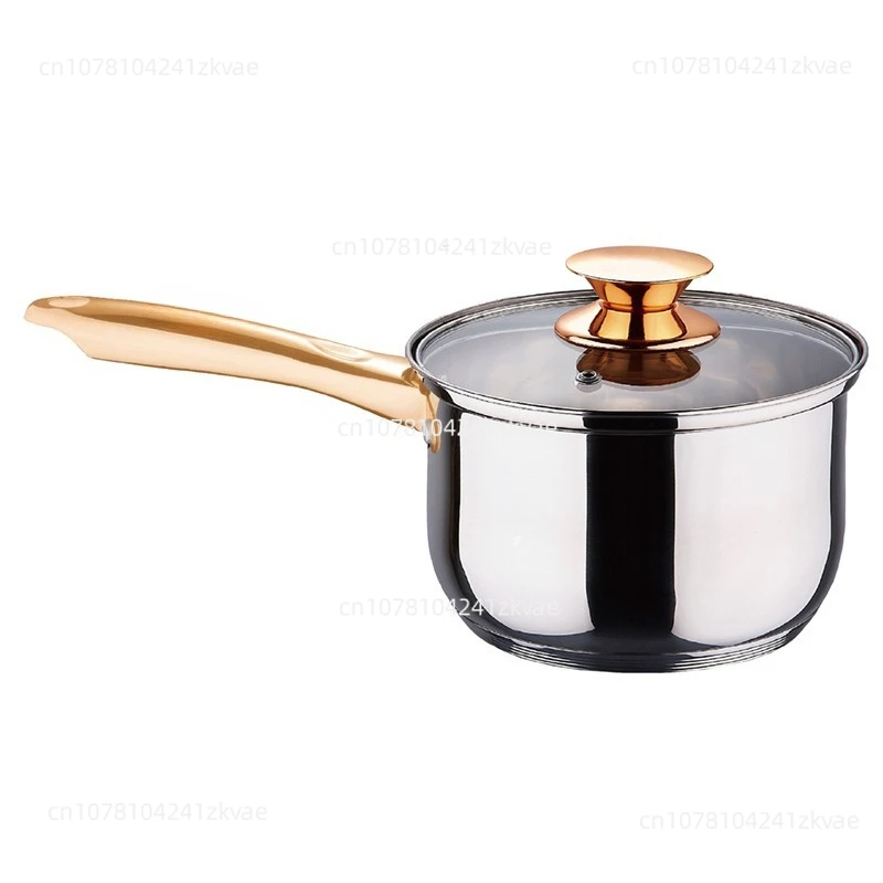 5 Layers Bottom Thickened 201 Stainless Steel Milk  Non-stick Instant Noodle  Complementary Food Pot Soup Sauce Pot