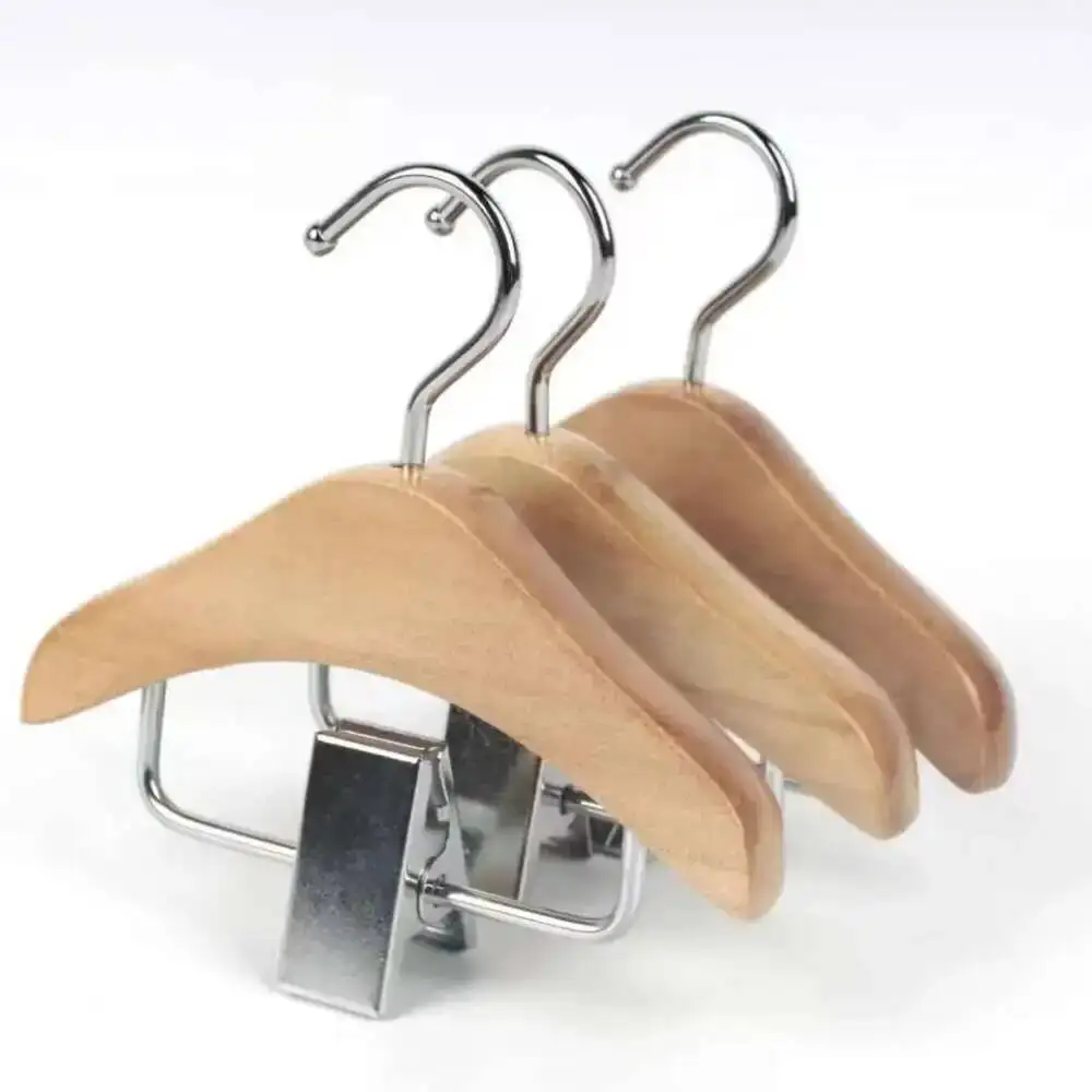 3PCS/lot Wooden Pet Apparel Hangers Wooden Portable Clothes Hanger