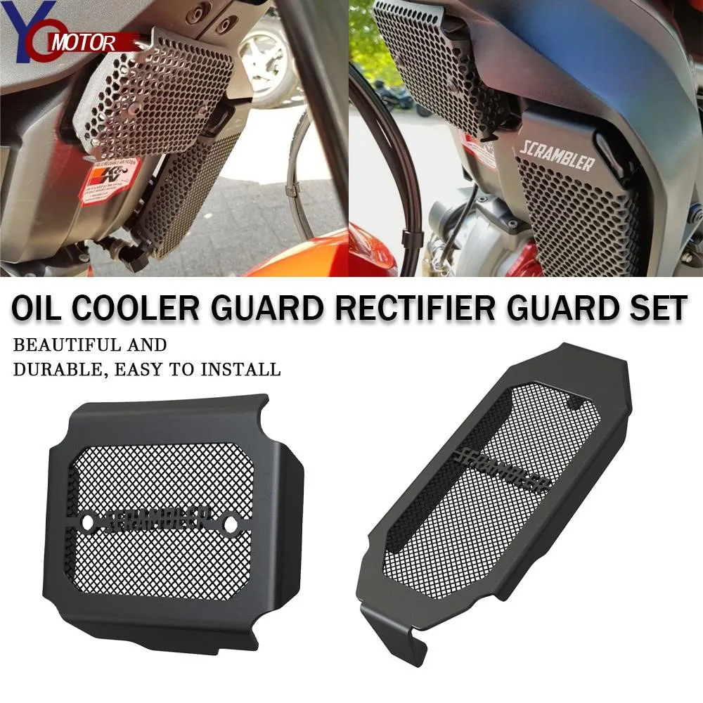 Oil Cooler Guard For Ducati Scrambler Desert Sled Nightshift Icon Dark Full Throttle Urban Motard Motorcycle Rectifier Guard Set