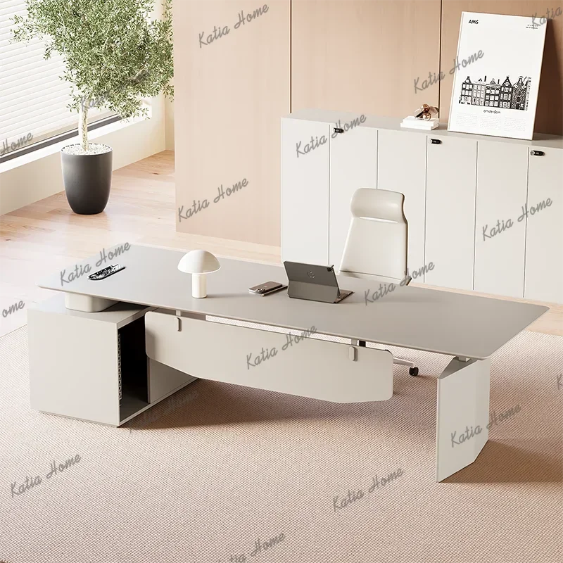 Modern Electric Office Desk Design Aesthetic Minimalist Executive Luxury Office Desk Storage Reception