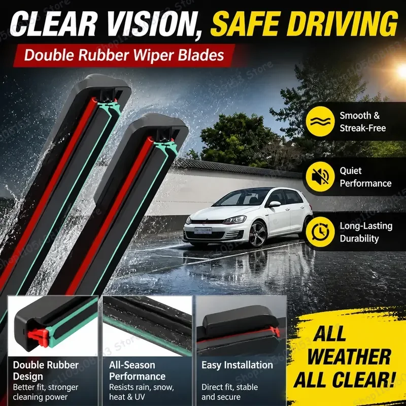 

For Volkswagen VW Golf 7 VII 2012 2020 Variant Alltrack R GTI GTE GTD R Line Front Rear Windshield Wiper Blades All Weather