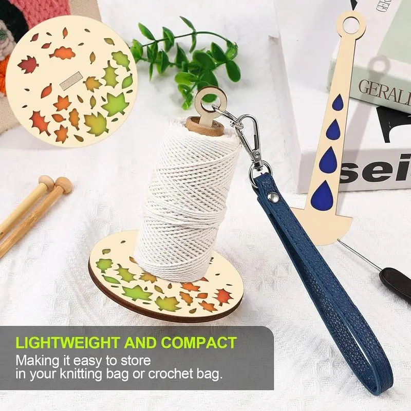 Portable Wooden Wrist Yarn Holder Knitting Yarn Carrier Spinner - Convenient for On-The-Go Yarn Management Knitting Accessories