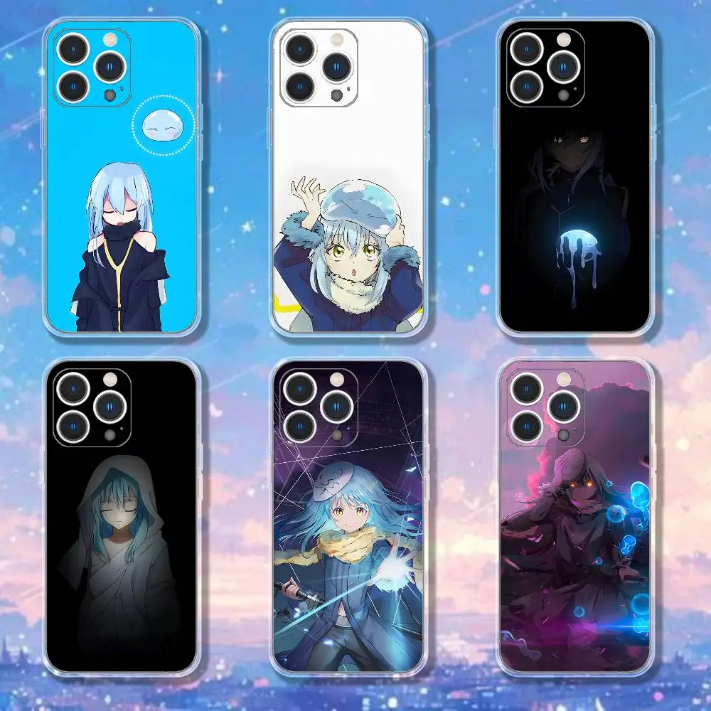 

T-Tensei Slime R-Rimuru Anime Phone Case For iPhone 17,16,15,14,13,12,11 Pro,Max,Plus,X,XS,XR,SE4,E Mini Transparent Soft Cover