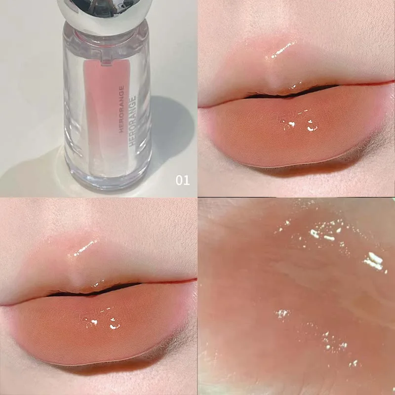 

HERORANGE~ Sugar Light Flow Mirror Water Lip Gloss Pure Water Gloss Glass Lip Moisturizing Mirror Beep Lip Gloss Lipstick