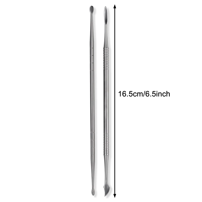 3 قطعة المزدوج نهاية النحت ملعقة القلم لمسمار الفن UV هلام البولندية تلميح نحت زهرة اللوحة القلم مسمار تصميم أداة مانيكير أداة