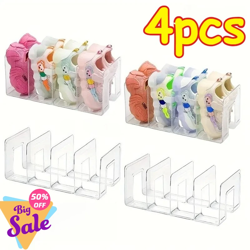 2/4 Pack Space-Saving Vertical Shoe Rack Organizer - Multi-Layer, Easy-to-Assemble, Compact Storage for Home Entryway Cabinet