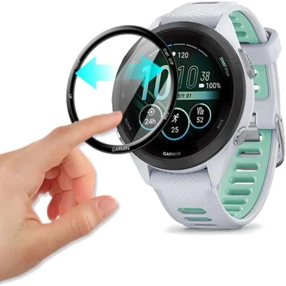 ガーミンフォアランナー用スクリーンプロテクター,3D湾曲エッジ,保護フィルム,新しい265, 265s,2個