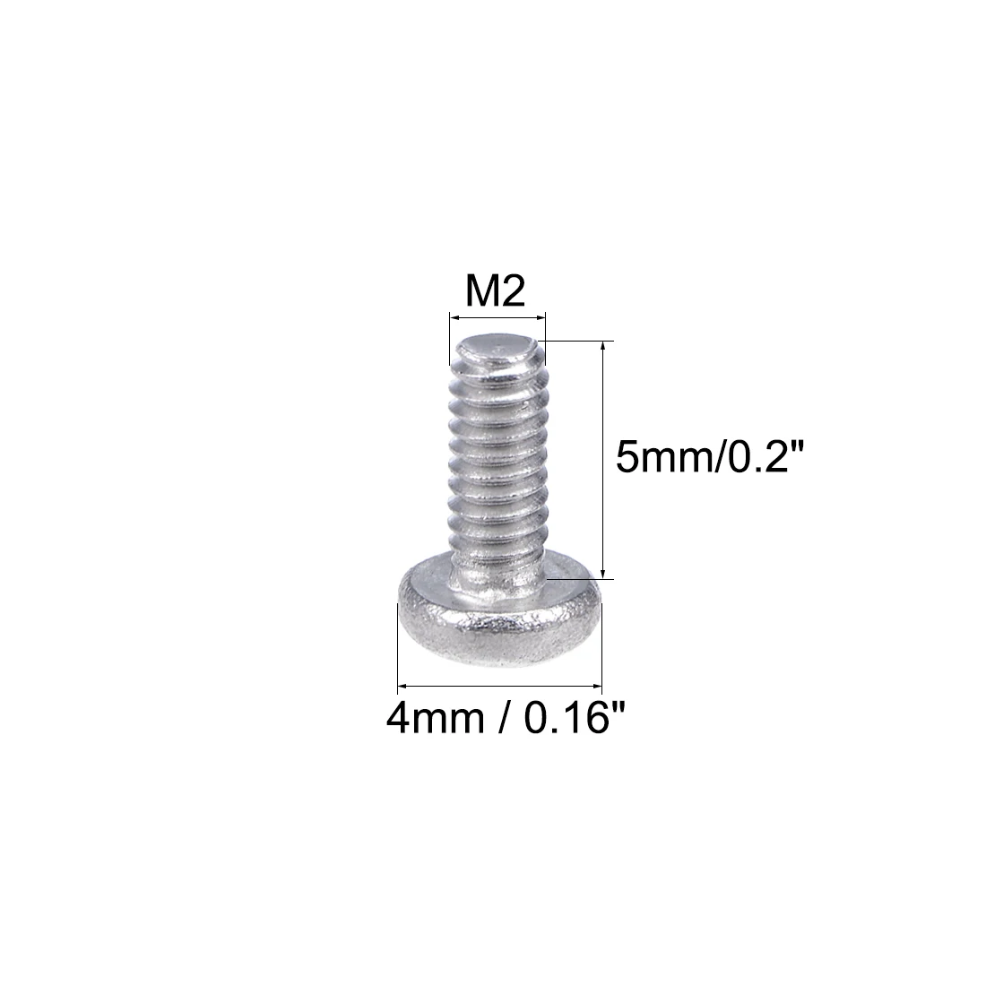 Uxcell 30/50/60/100pcs M1.6 M2 M2.5 304 Stainless Steel Phillips Cross Head Screws Pan Head Screw Fasteners Bolts Length 3-22mm