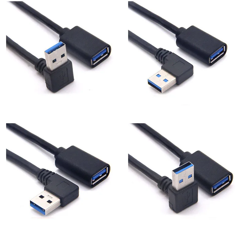 สำหรับ USB 3.0มุม90องศาสายเคเบิลอะแดปเตอร์ชายหญิงการส่งผ่านสายขวา/ซ้าย/ขึ้น/ลง