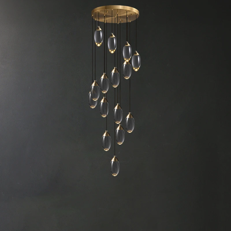 

Modern Creative Crystal Ball Ceiling Pendant Lamps Led Foyer Living Room Decor Lustre Stairwell Two-story Room Hanging Lighting