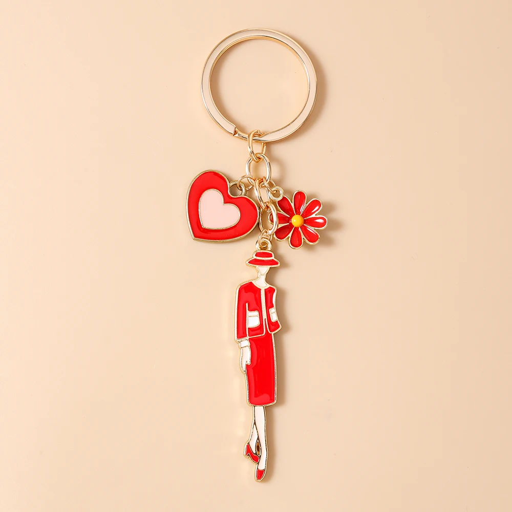 Aihua Modischer Eleganter Damen-Schlüsselanhänger, Emaille-Hut-Taschen-Schlüsselring für Mädchen, Tolles Geschenk, Rucksack-Taschenanhänger, Handgefertigter Schmuck – Detail 16