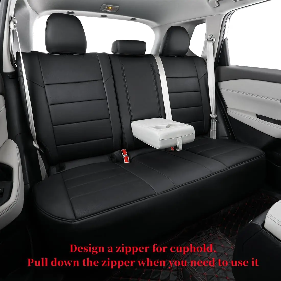 EKR Custom Fit for Nissan Rogue Car Seat Covers 2014-2026 S/SV/SL/Platinum/ Full Set Leather Car Seat Protector cover view 6