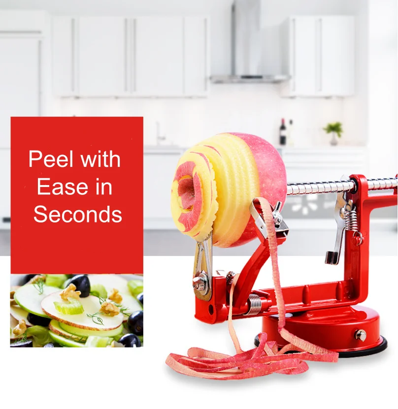 

3-in-1 Automatic Apple Peeler Slicer Corer - Multifunctional Hand-Cranked Fruit Peeling Machine for Home Kitchen