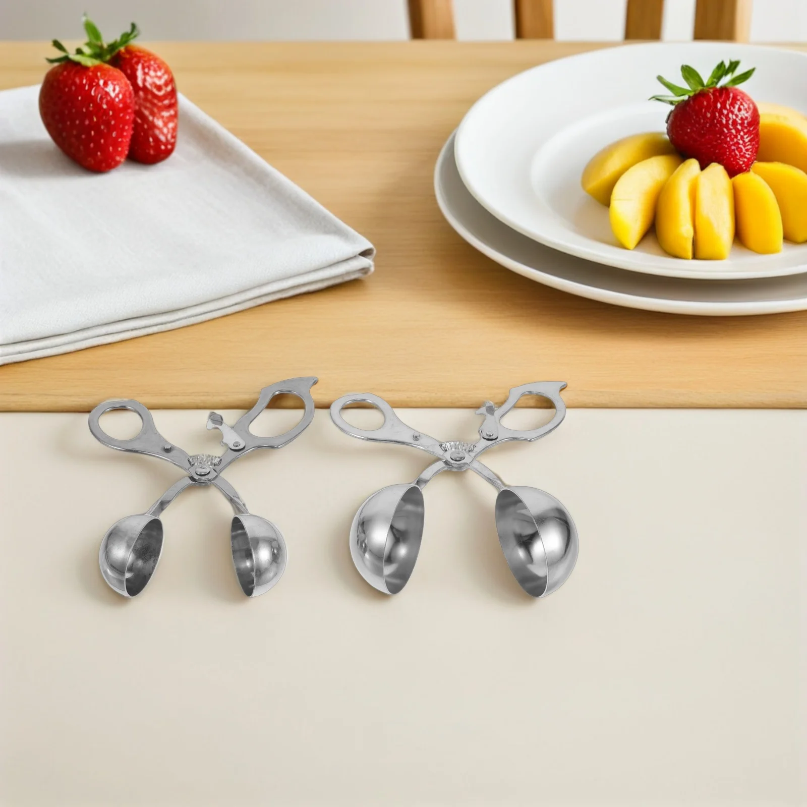 

2Pcs Stainless Steel Meat Baller - Food Grade Non Stick Meatball Maker with Anti Slip Handle for Uniform Meatball Shaping