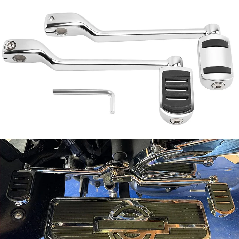 

Motorcycle 2Pcs Rear Gear Heel Toe Shift Levers Pedal Chrome For Harley Softail FL Touring Road King Street Glide Electra Glide