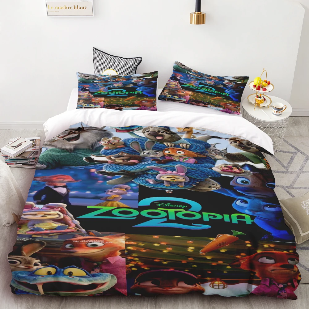 

Duvet Cover Set Cartoon Judy Hopps Nick Wilde Bedding Set Pillowcase best gifts boys girls Soft and comfortable Queen/King