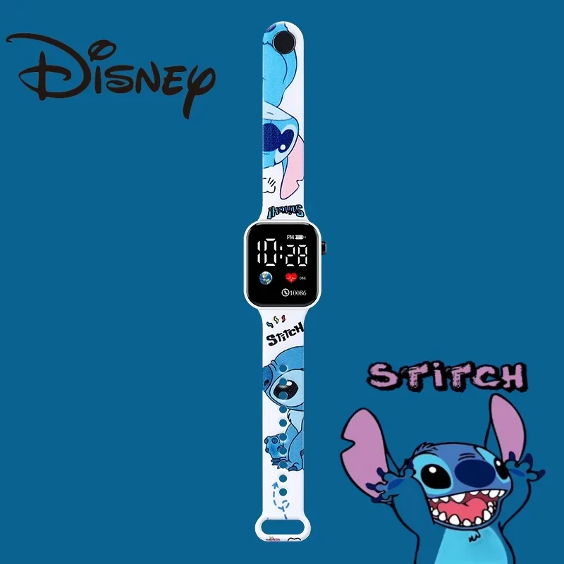 2024 Stitch Silicone Digital Watches Fashion Disney Action Printing Anime LED Type Watches Kids Watch Birthday Gifts Toys