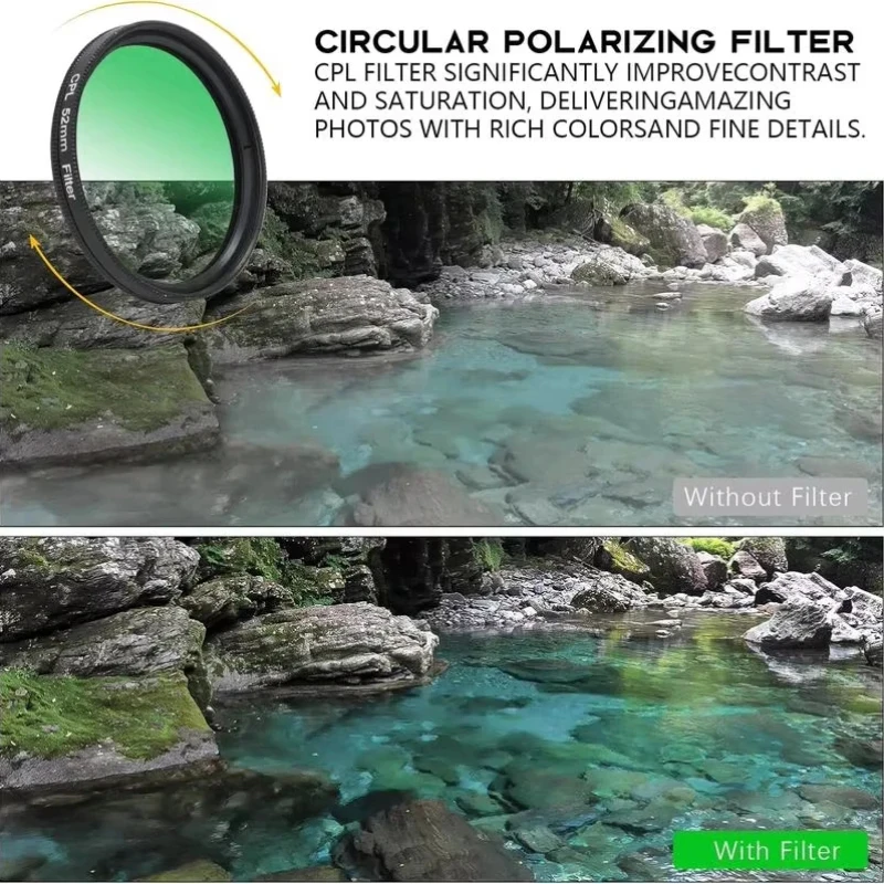 Xiaomi 52mm Zirkular Polarisierfilter Kit Clip-on CPL Weitwinkel Micro HD Kameraobjektiv Farbig Für iPhone Android Universal Neu
