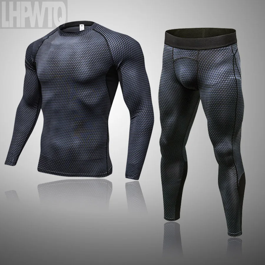 

Quality Thermo Wear Underwear Warm Sets S-4XL New Male Training Winter Sports Thermal Underwear Men Fitness Dry Anti-Microbial