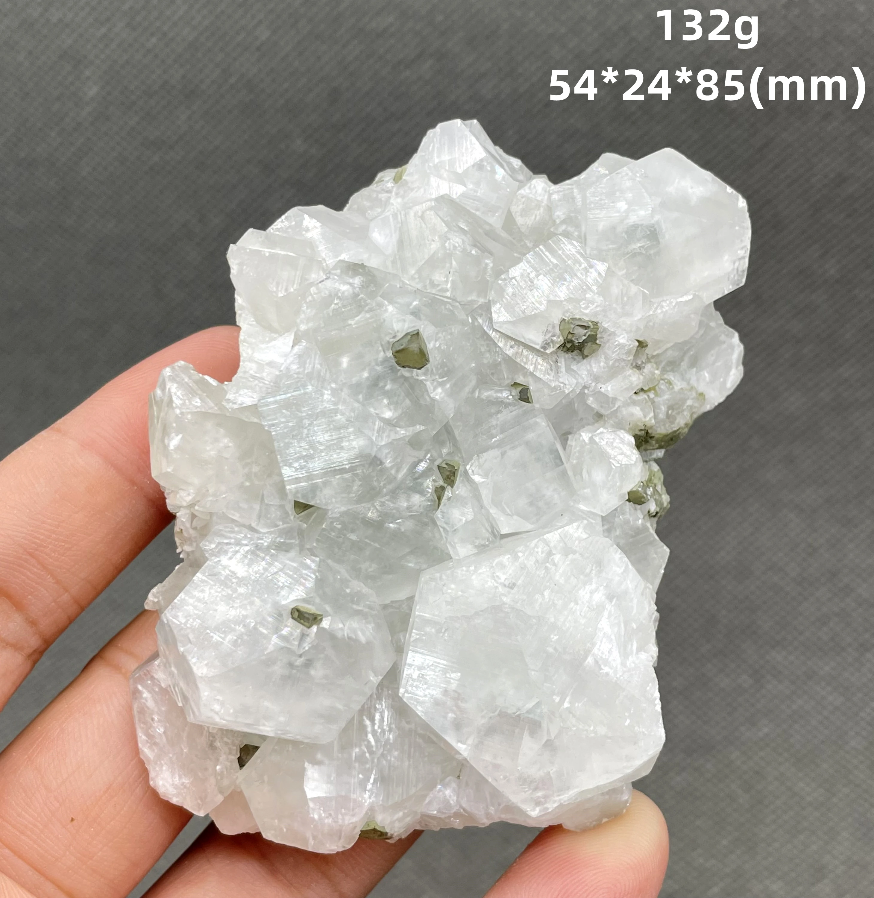 BEST! 132g natural Fluorescent Hexahedral column calcite Wrapped pyrite mineral specimen stones and crystals