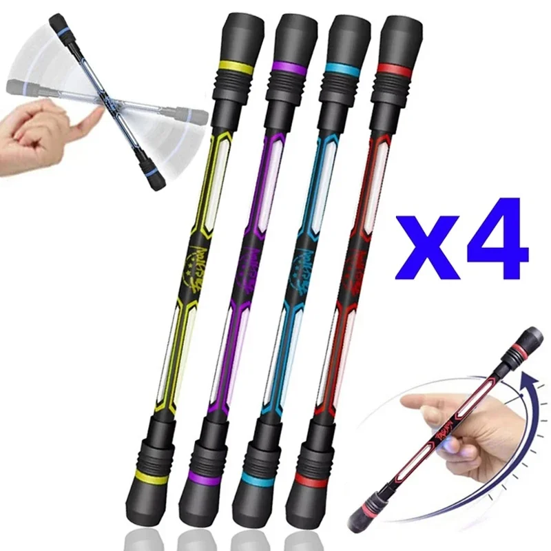 4/2/1Pcs Spinning Pen Rolling Finger Rotating Pen Gaming Trick Pen Stress Releasing Brain Training Toys for Kids Adults Students