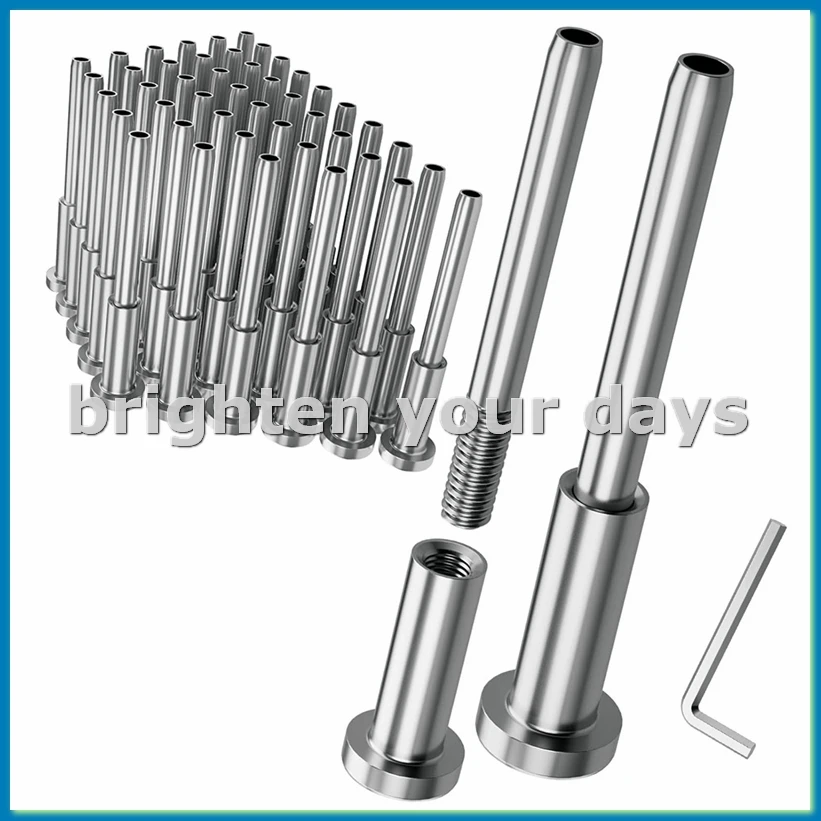 Cable Railing Kit -20Pcs 1/8In T316 Stainless Steel Receiver Swage Stud End for 2In X 2In Metal Post-A56M