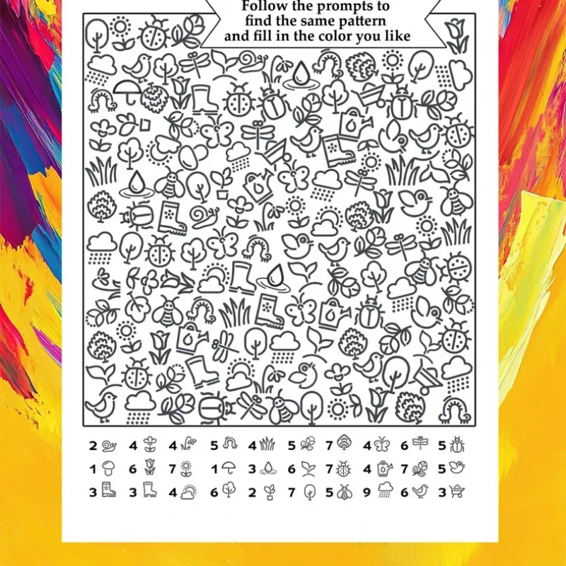 كتاب الأشياء المخفية التفاعلية للتدريب على التركيز للشباب والمتعة التعليمية مع العثور على عائلة المدرسة اللغز الملونة #5