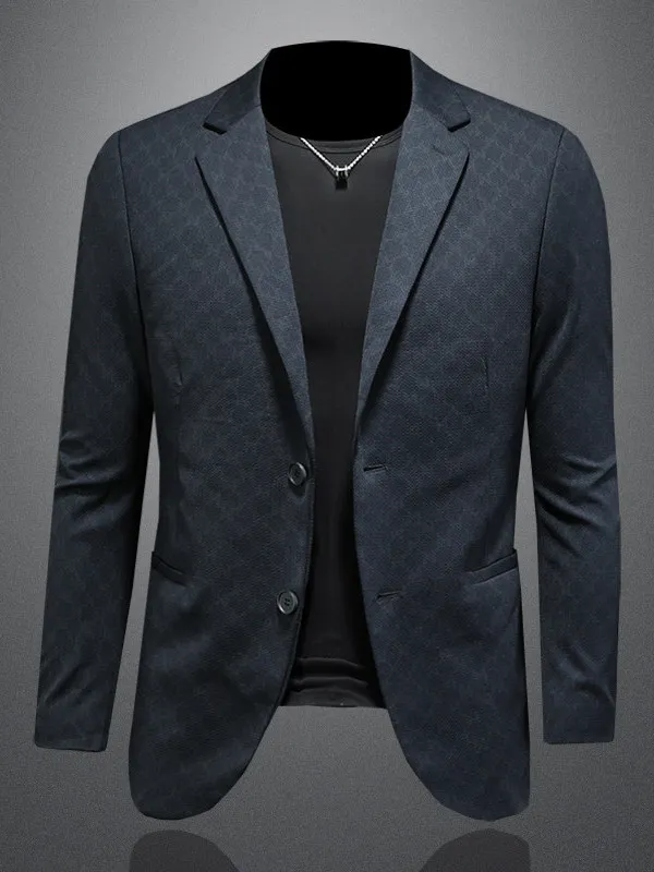 

Printed Casual Men's Suit Jaet Autumn Spring New Korean Sle Slim Fit Busin Plaid Single Piece Western Wear Faion