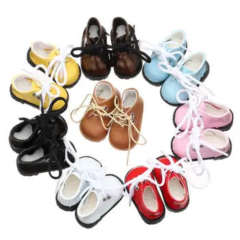 5cm Puppenspiel zeug helle Lederschuhe für Puppenspiel zeug Zubehör handgemachte süße Puppe Verband Schuhe Mädchen Geschenke Puppe Zubehör