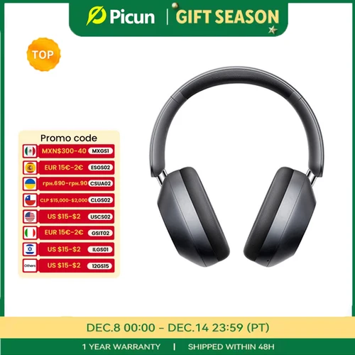 Imagen 1 del producto Picun F6 auriculares inalámbricos con cancelación activa de ruido seguimiento de cabeza Audio 3D 40mm auriculares Bluetooth ANC de alta resolución Control por aplicación HIFI